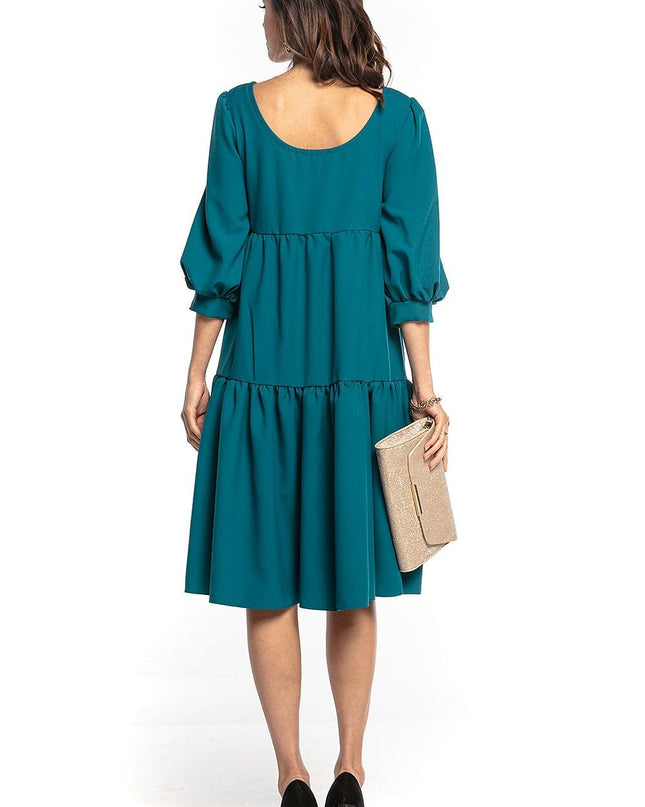Robe évasée manches bouffantes