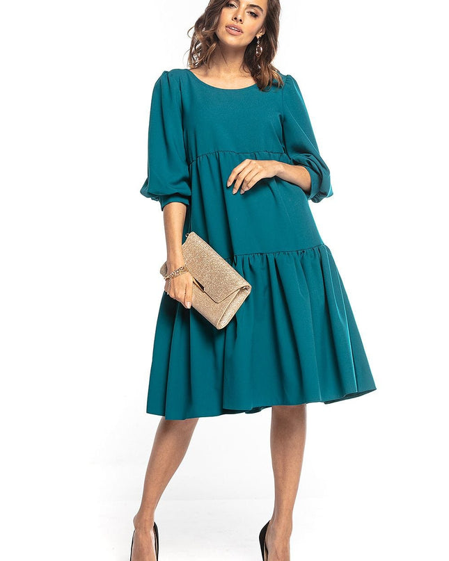 Robe évasée manches bouffantes