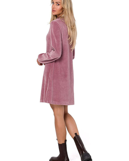 Robe velours trapèze manches longues