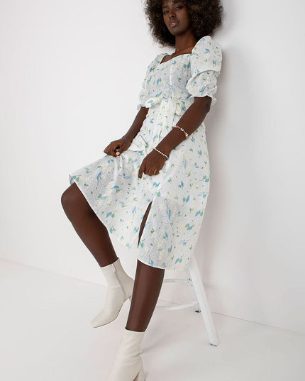 Robe midi fleurs légères