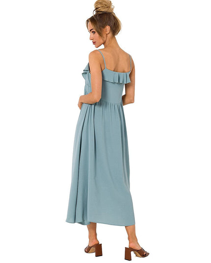 Robe midi évasée à volants