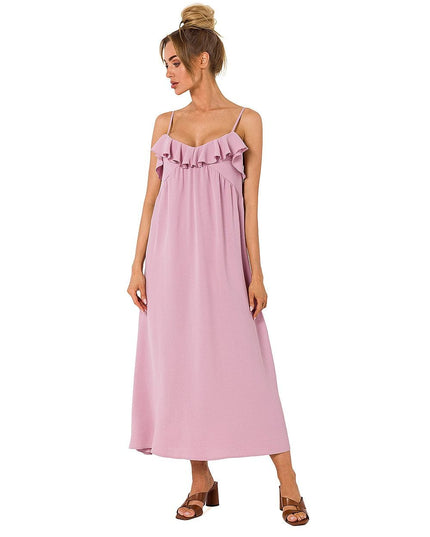 Robe midi évasée à volants