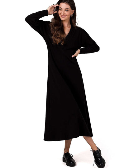 Robe longue maille décolletée