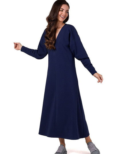 Robe longue maille décolletée