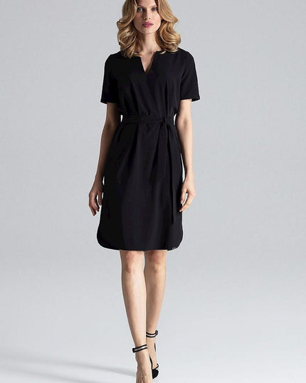 Robe mi-longue nouée imprimée