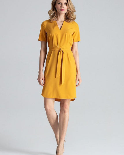 Robe mi-longue nouée imprimée