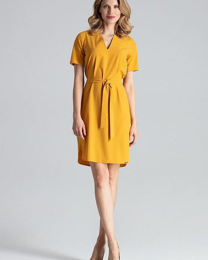 Robe mi-longue nouée imprimée