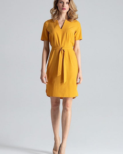 Robe mi-longue nouée imprimée