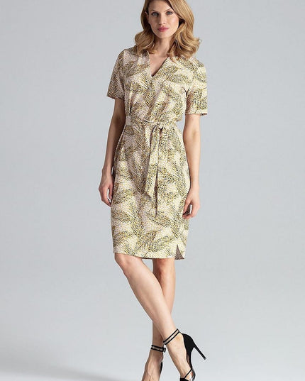 Robe mi-longue nouée imprimée