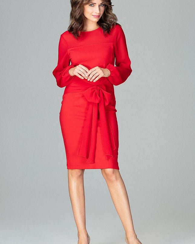 Robe rouge manches longues élégante