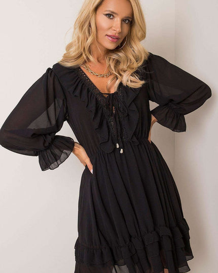 Robe évasée à manches longues