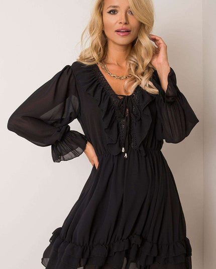 Robe évasée à manches longues