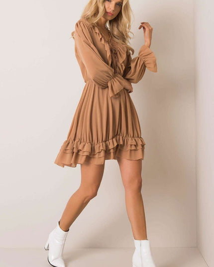 Robe évasée à manches longues