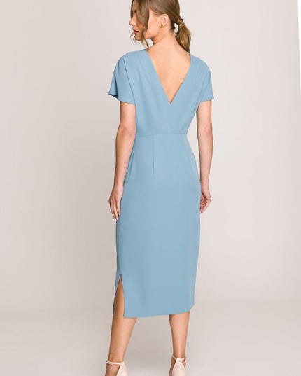 Robe midi élégante bleu ciel