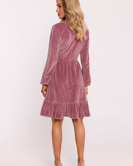 Robe élégante en velours vert