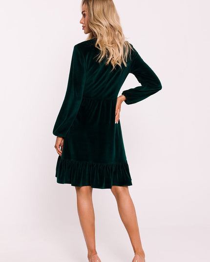 Robe élégante en velours vert