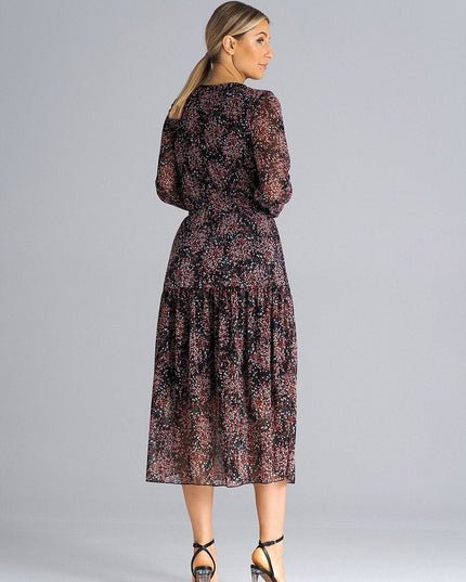 Robe midi évasée imprimée