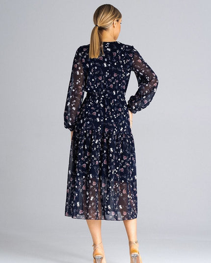 Robe midi évasée imprimée