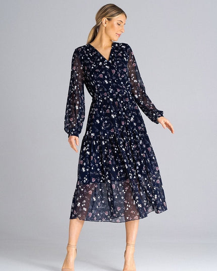 Robe midi évasée imprimée