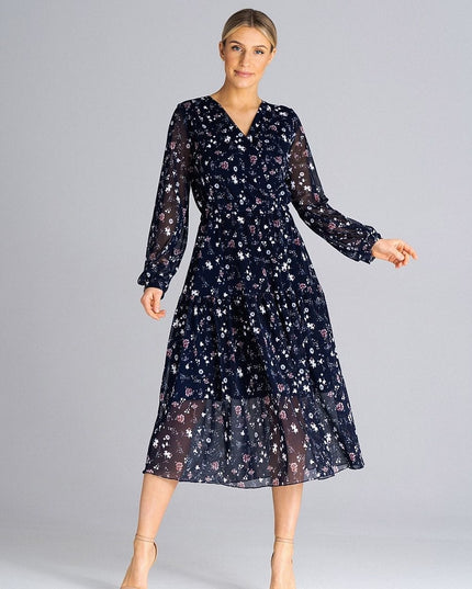 Robe midi évasée imprimée