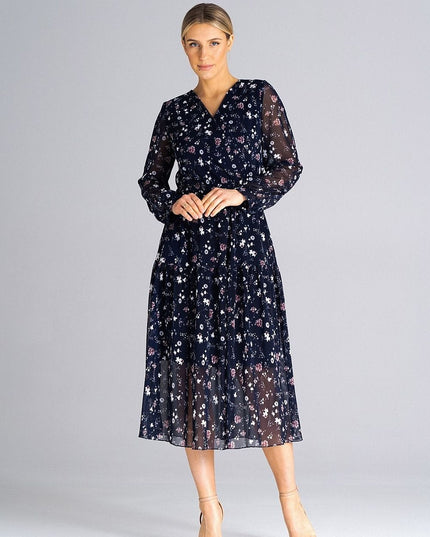 Robe midi évasée imprimée