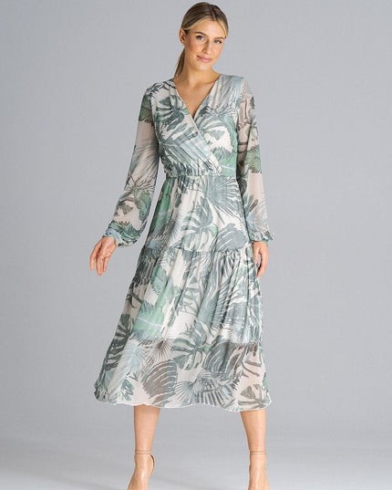 Robe midi évasée imprimée