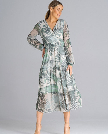 Robe midi évasée imprimée