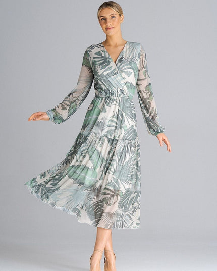 Robe midi évasée imprimée