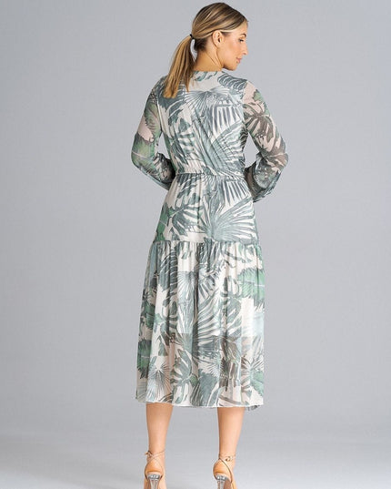 Robe midi évasée imprimée