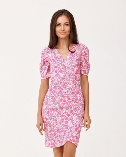 Robe courte à manches volants