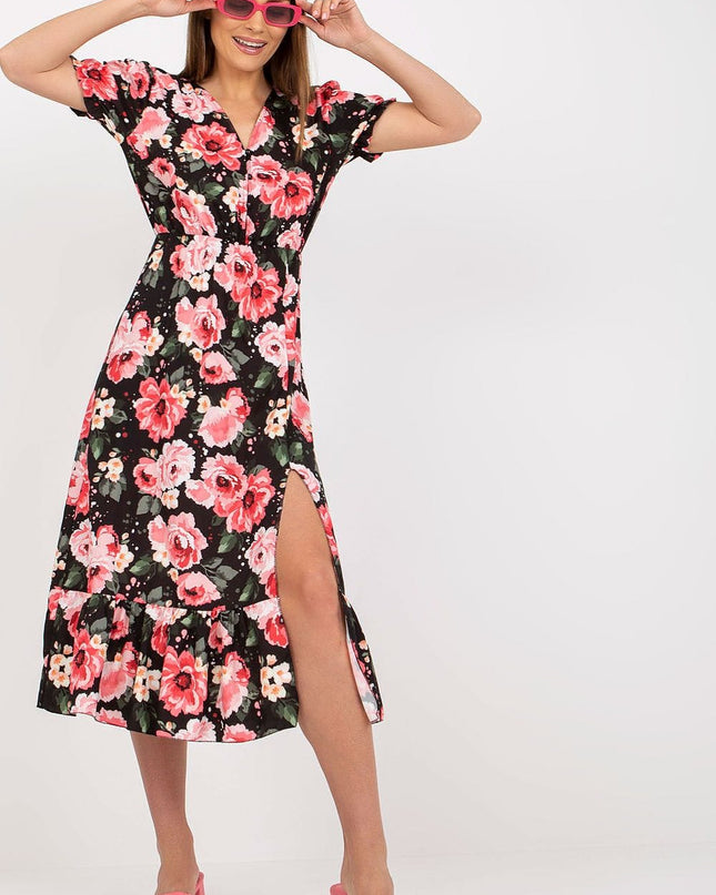 Robe fleurie été fendue