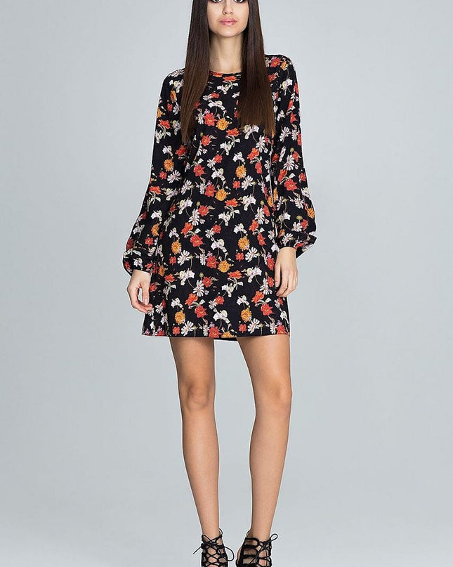 Robe courte à motifs floraux