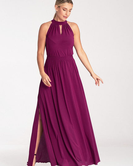 Robe longue élégante sans manches