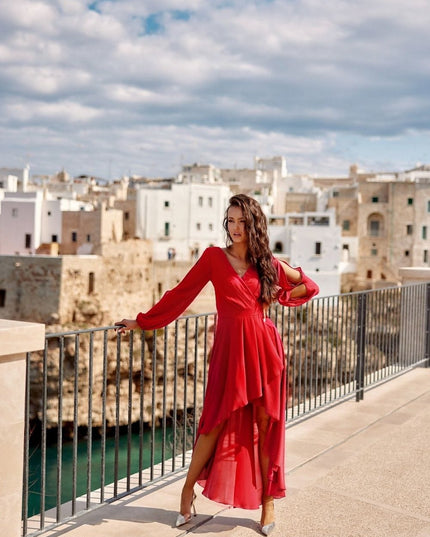 Robe longue asymétrique élégante