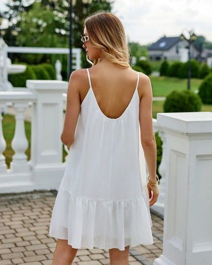 Robe blanche d'été sans bretelles
