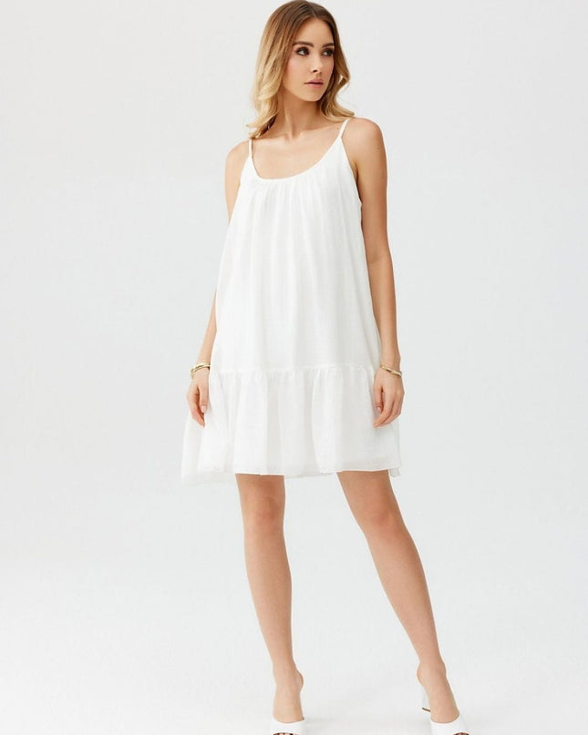 Robe blanche d'été sans bretelles