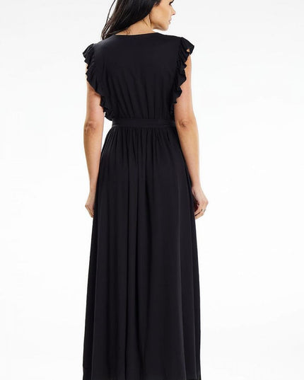 Robe longue encolure enveloppante