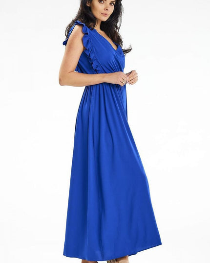 Robe longue encolure enveloppante