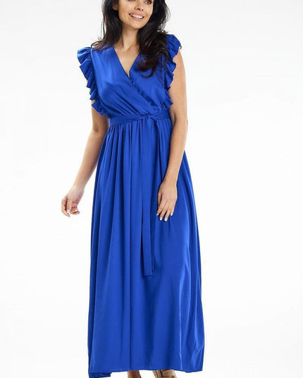 Robe longue encolure enveloppante