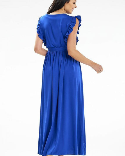 Robe longue encolure enveloppante