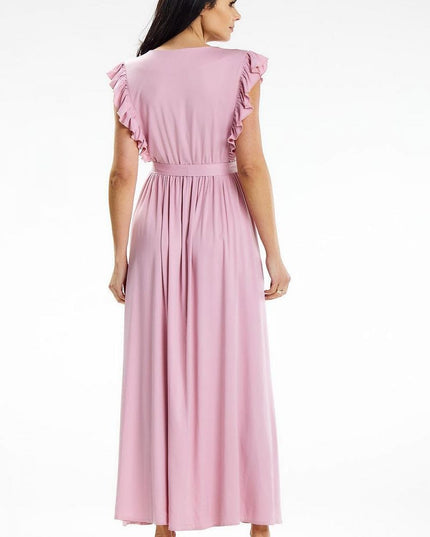 Robe longue encolure enveloppante