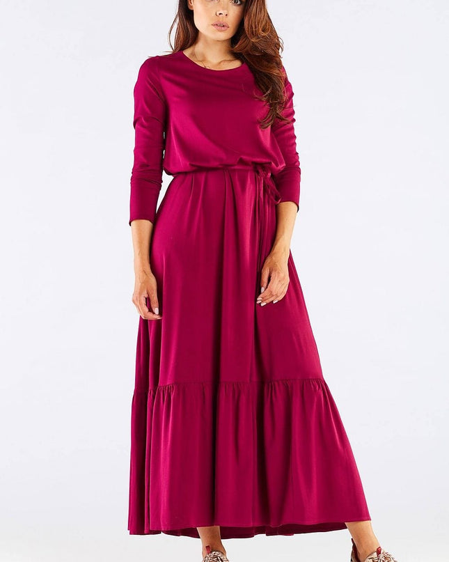 Robe longue viscose avec ceinture
