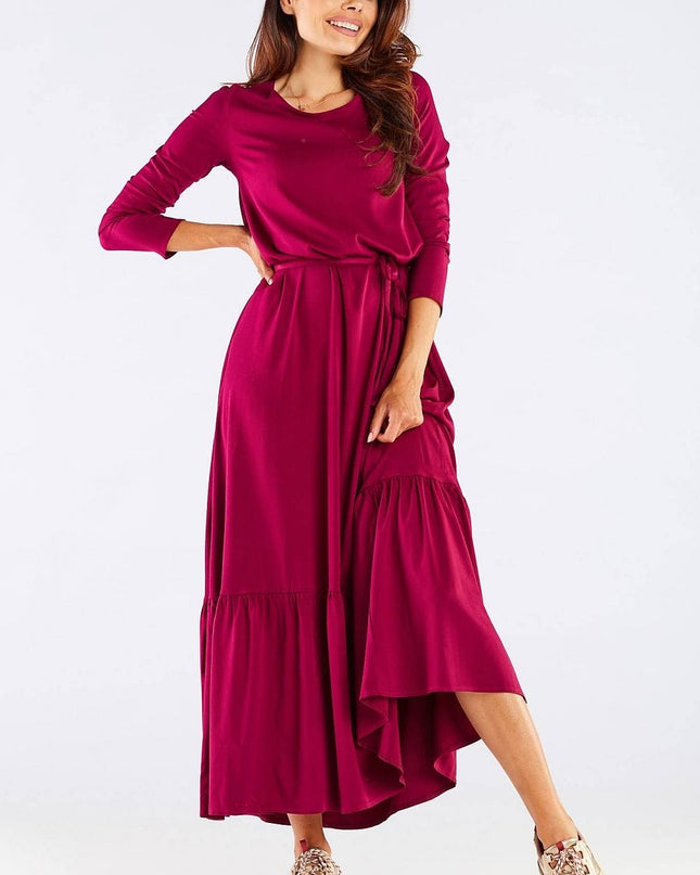 Robe longue viscose avec ceinture