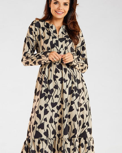 Robe midi à manches longues