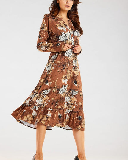 Robe midi à manches longues