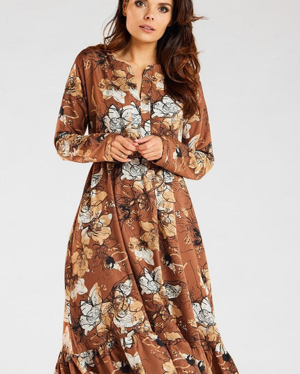 Robe midi à manches longues