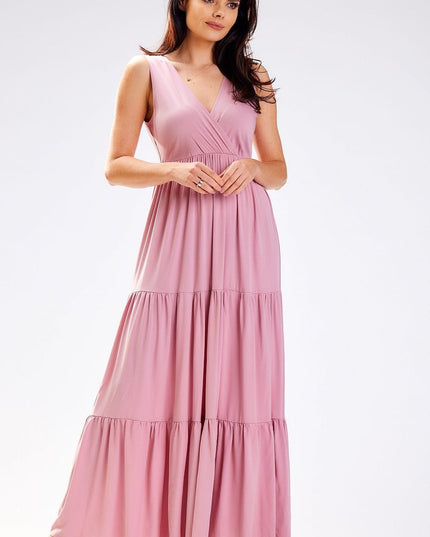 Robe longue rose estivale