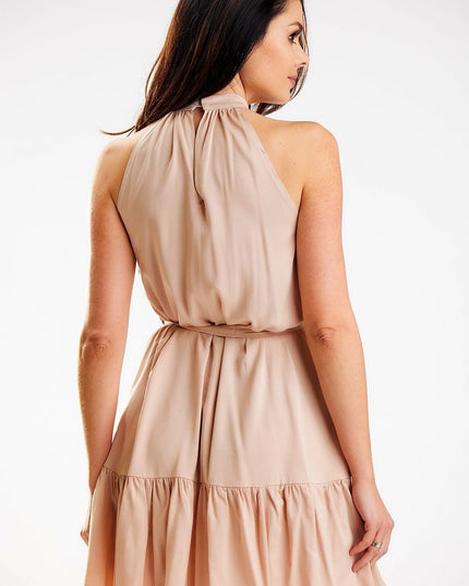 Robe ample évasée fuchsia