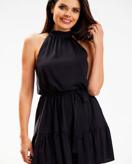 Robe ample évasée fuchsia