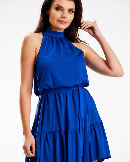 Robe ample évasée fuchsia